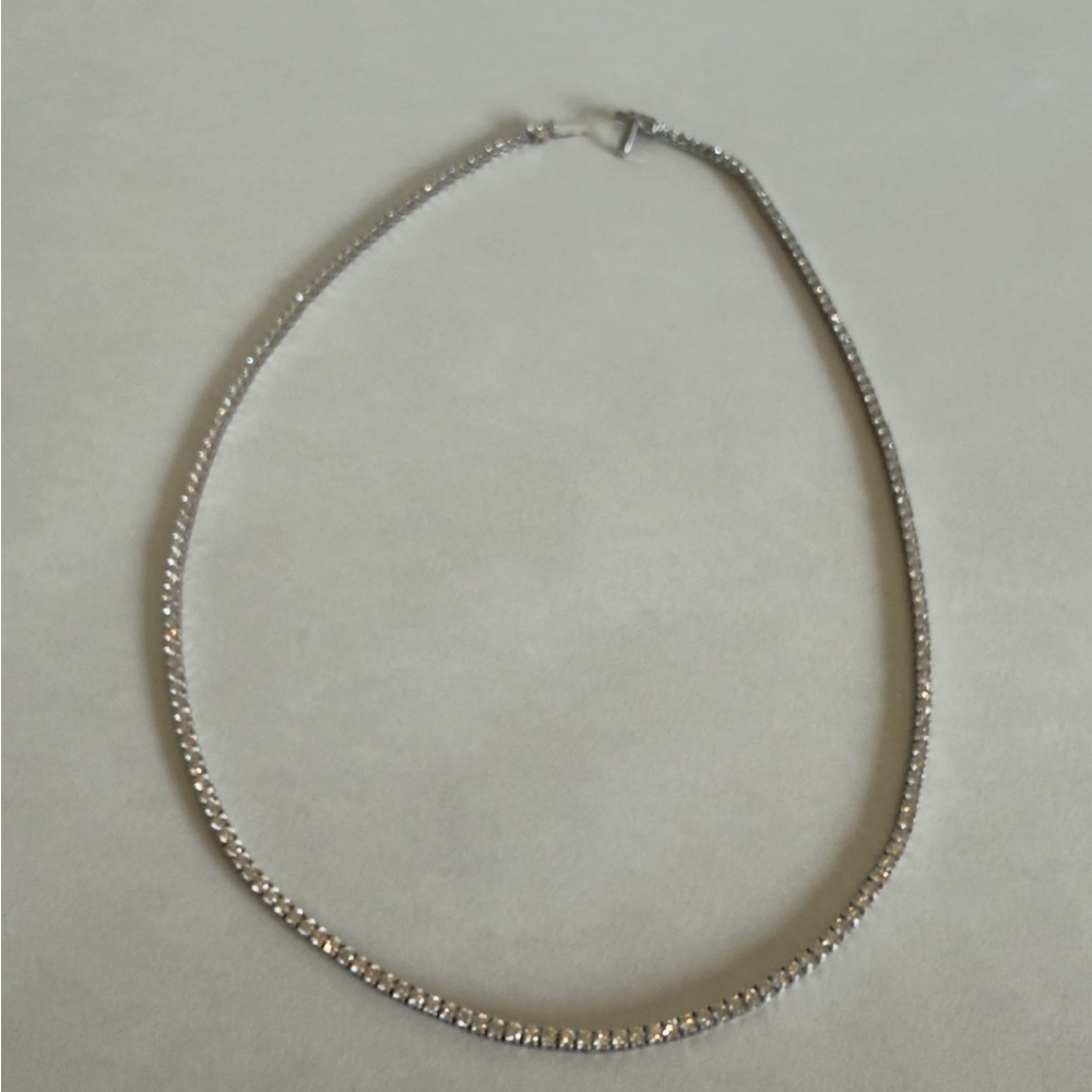 Elegant 14k 16 inch 6 carat F VS1 ideal cut round brilliant lab Diamond Necklace